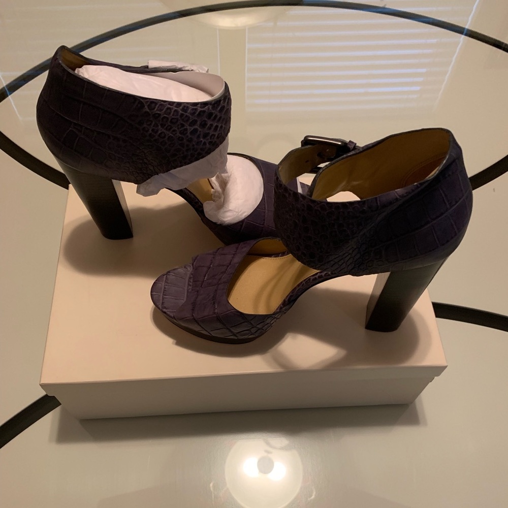 Coach Embossed Croc Heels